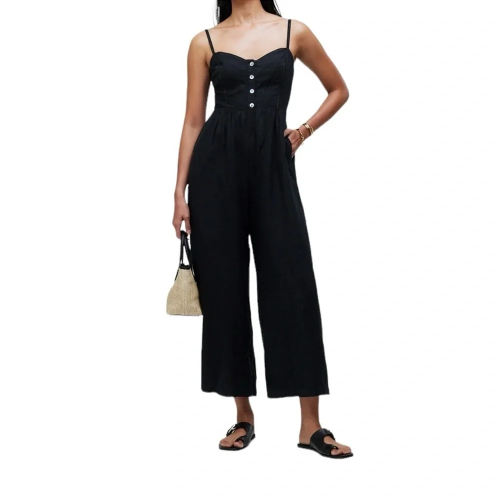 Flawed Madewell Sleeveless Wide-Leg Jumpsuit in 100% Linen